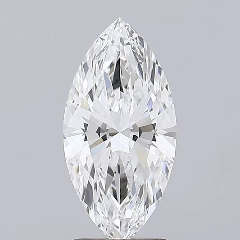 2.25 A marquise cut diamond showcased against a grey background.