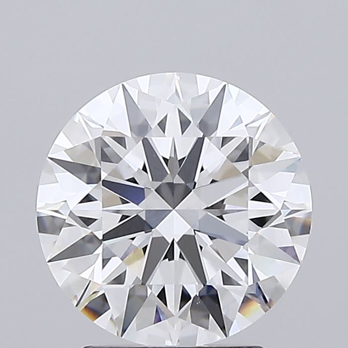 2.32 A brilliant round cut diamond showcasing its sparkling facets and clarity against a soft gray background.
