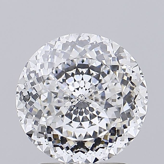 2.34 Round brilliant cut diamond showcasing intricate facets and reflections.
