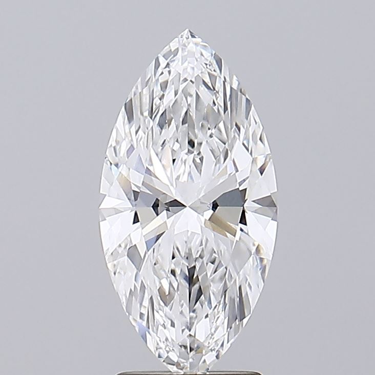 2.5 A brilliant marquise cut diamond against a grey background.