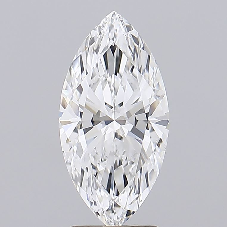 2.51 A sparkling marquise-cut diamond with brilliant facets, reflecting light, against a neutral gray background.