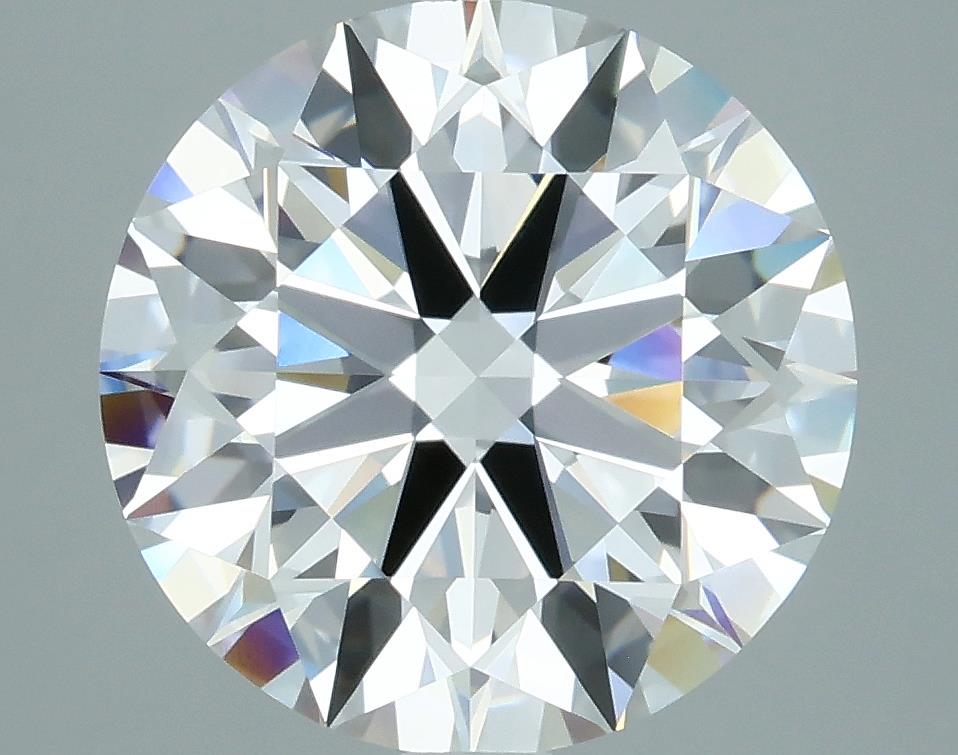2.52 Close-up of a sparkling round brilliant cut diamond, showcasing its facets and clarity against a grey background.