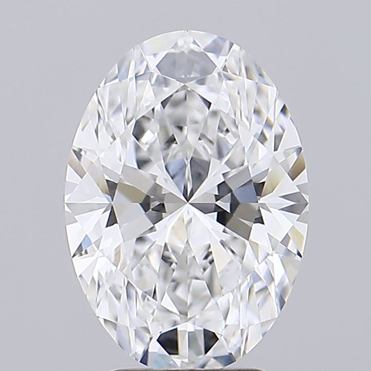 2.52 Close-up of a stunning oval-cut diamond, showcasing its brilliant facets and exceptional clarity against a neutral background.
