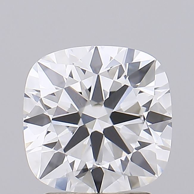 2.52 Radiant cushion-cut diamond with intricate facets and a starburst pattern.