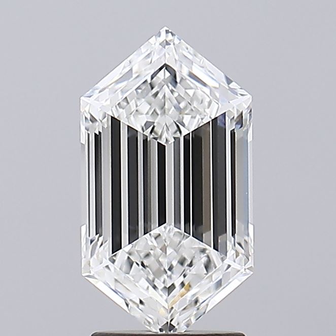 2.53 Hexagonal diamond with vertical facets and pointed top and bottom.