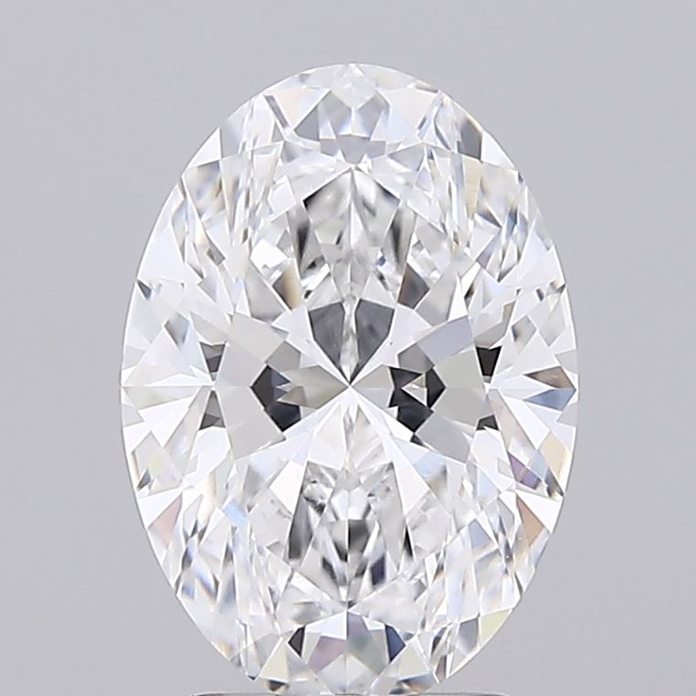 2.54 An exquisite, brilliant-cut oval diamond showcasing exceptional clarity and sparkle against a neutral gray background.