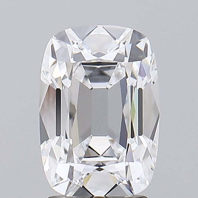 2.56 Cushion cut diamond featuring a brilliant cut, showcasing its sparkling facets and elegant shape.