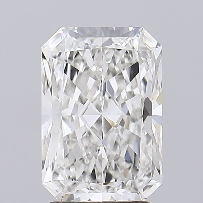 2.59 A radiant cut diamond with multiple facets on a light background.