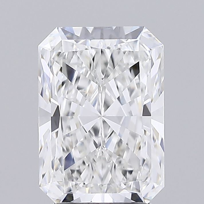 2.59 A radiant cut diamond with sparkling facets against a grey background.