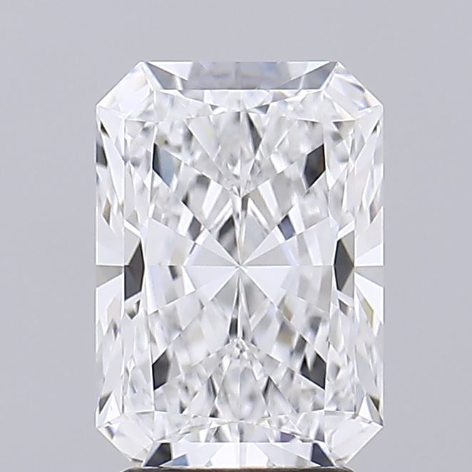 2.74 Rectangular diamond with intricate facets and symmetrical design.
