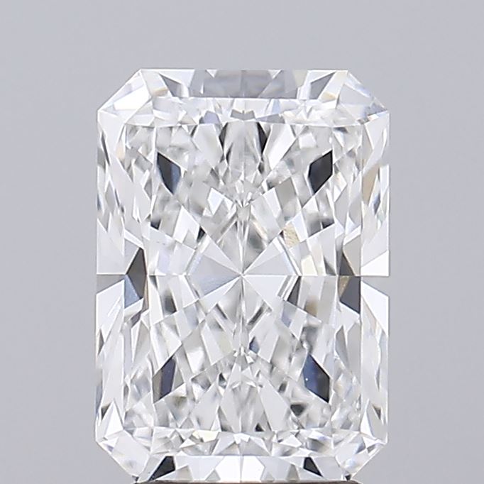 2.79 Close-up of a sparkling, clear rectangular cut diamond with intricate facets