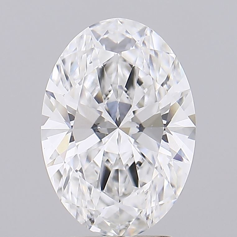 2.81 An oval-cut diamond with brilliant facets showcasing its clarity and sparkle 