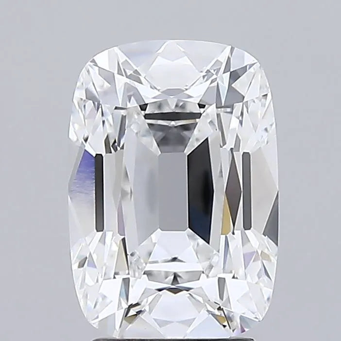 2.87 A radiant cut clear diamond showcased against a grey background.