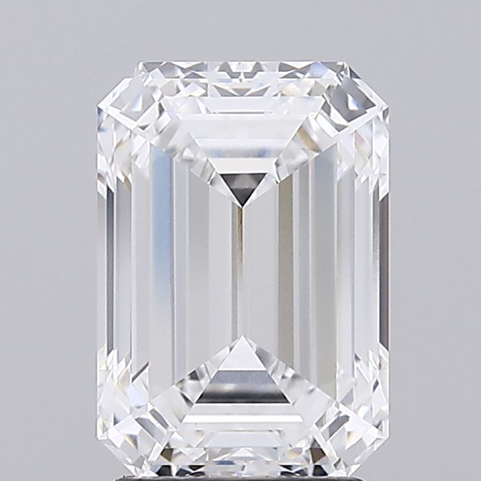2.88 A stunning clear emerald-cut diamond, reflecting light beautifully with sharp edges