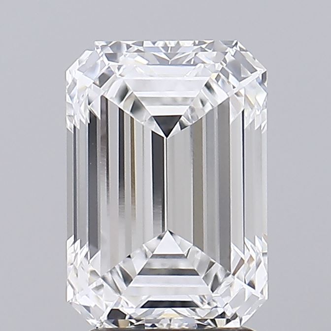 2.89 A dazzling, clear emerald-cut diamond with sharp facets and a polished surface, reflecting light elegantly.