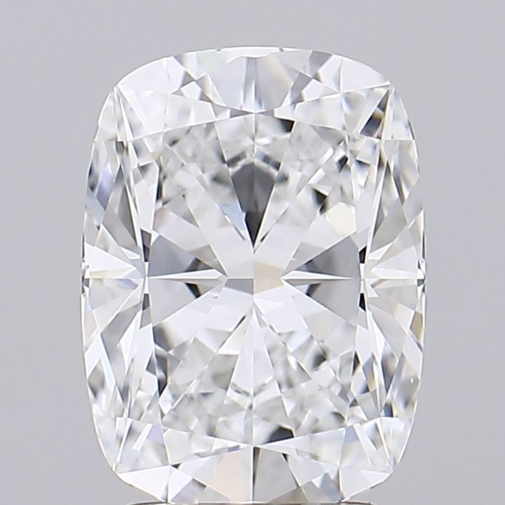 2.92 Cushion cut diamond resting on a smooth white surface, showcasing its brilliance and clarity.