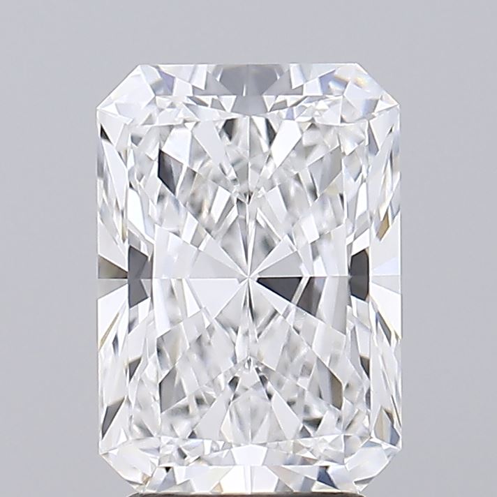 2.94 Close-up of a brilliant rectangular cut diamond, showcasing its exceptional clarity and sparkling facets against a neutral background.