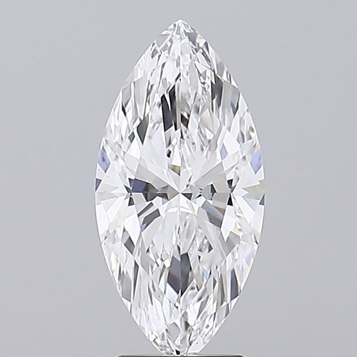 2.95 Marquise diamond with precise cuts and facets against a neutral background.