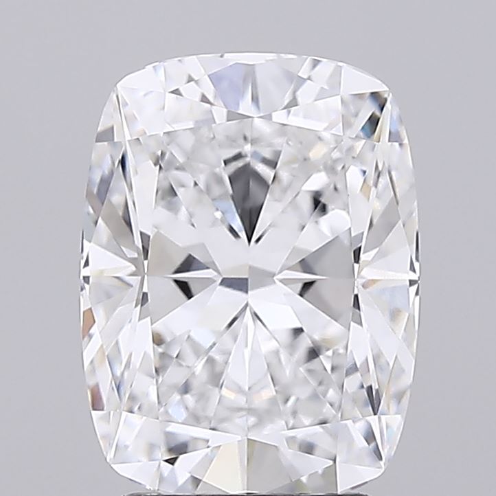 2.97 Cushion-cut diamond with intricate facets and brilliance.