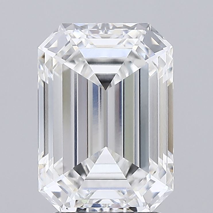 2.99 A sparkling, rectangular emerald-cut diamond set against a neutral background. The diamond's facets create a pattern of symmetrical reflections.
