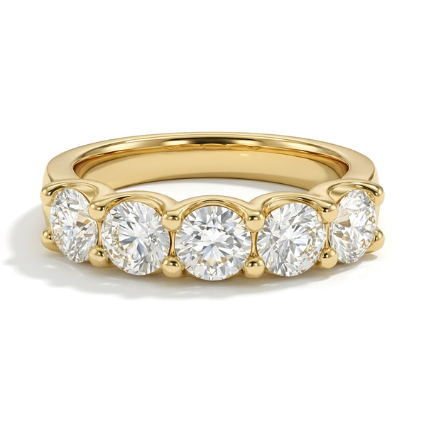 Five Stone Classic Basket Diamond Ring - 2 ctw