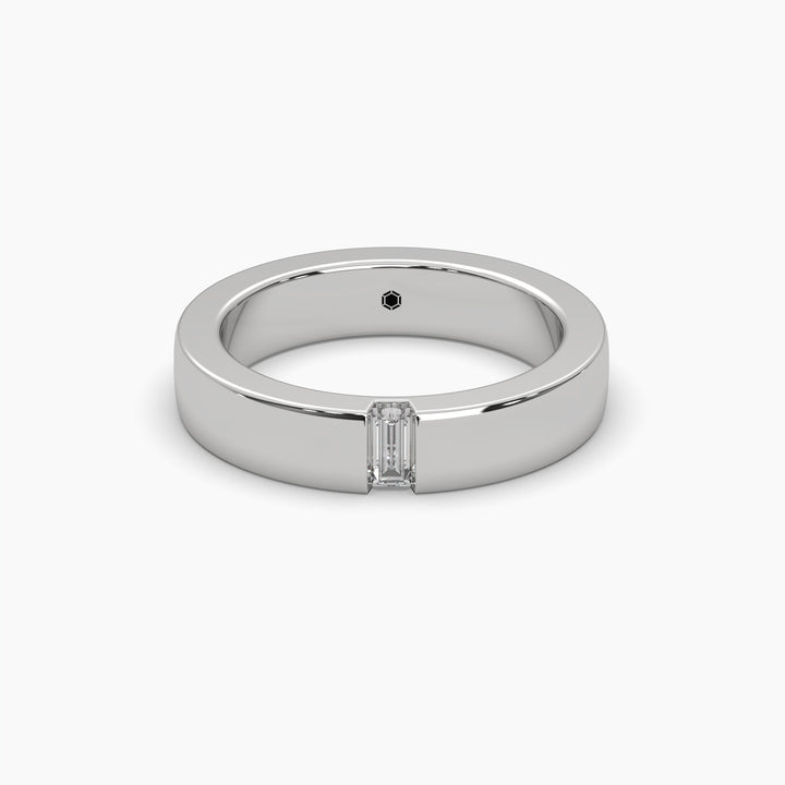 0.1ctw Baguette Lab Grown Diamond Men's Wedding Ring | 14k Gold