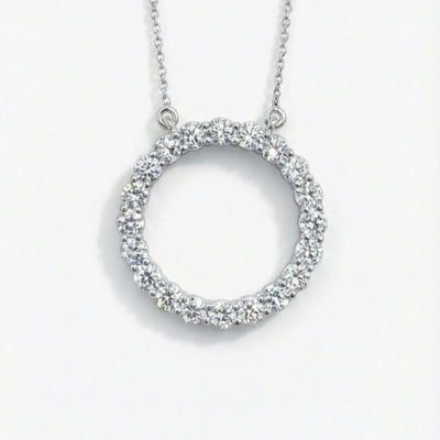 Round Lab Grown Diamond Circle Pendant (1-2 ctw ) - 2 ctww