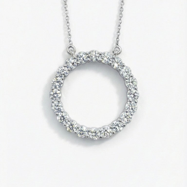 Circle Lab-Grown Diamond Pendant Necklace