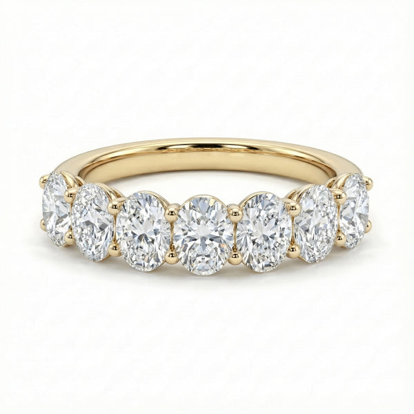 Seven Stone Classic Oval Diamond Ring - 2 ctw