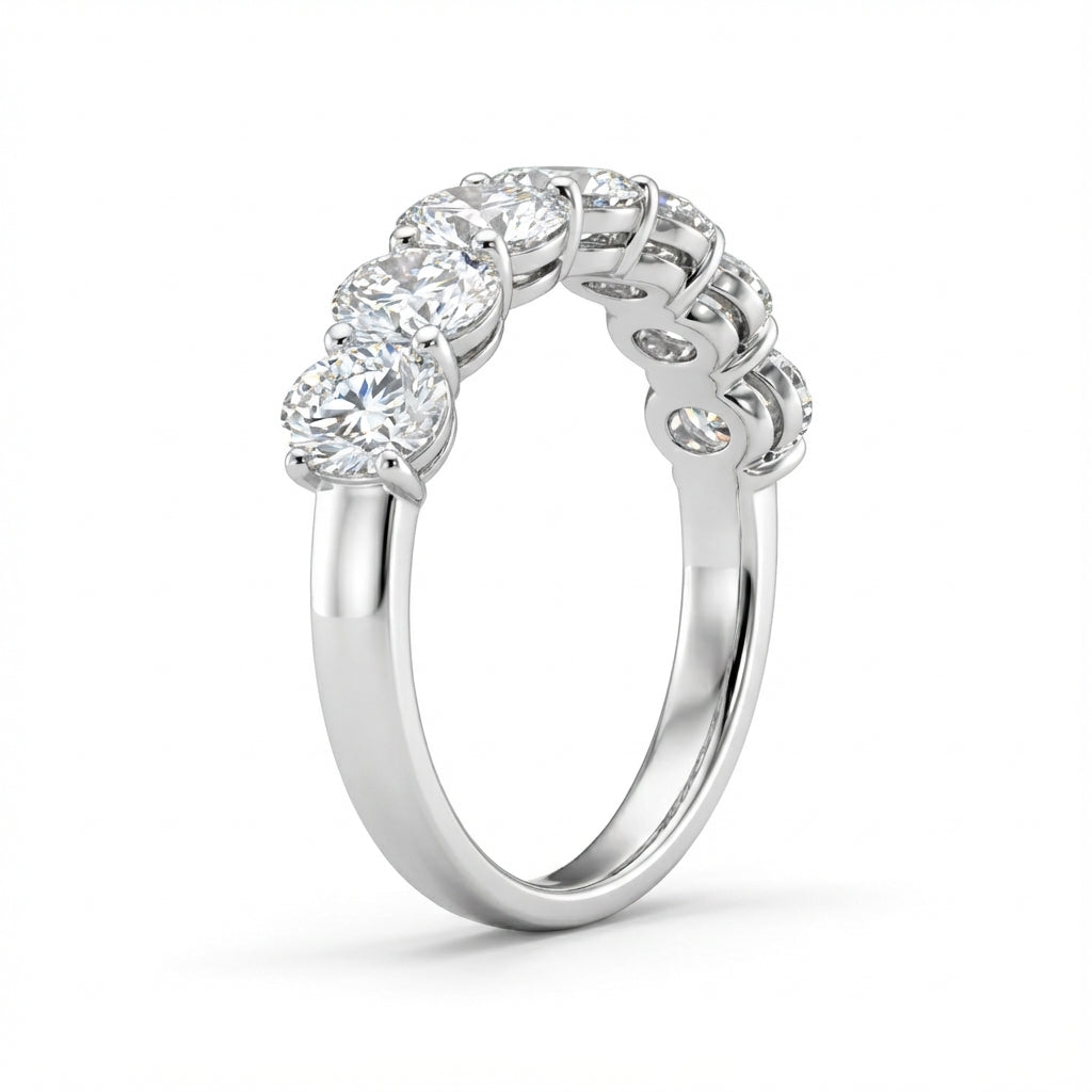 Seven Stone Classic Basket Set Oval Lab Grown Diamond Ring (1- 3 ct. tw.)