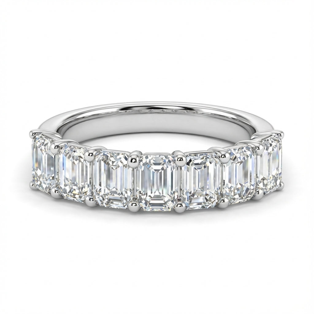 Seven Stone Classic Basket Set Emerald Lab Grown Diamond Ring (1- 3 ct. tw.)