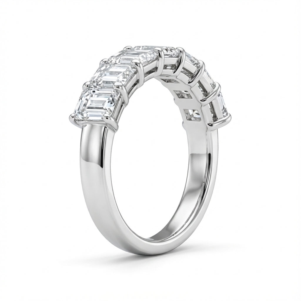 Seven Stone Classic Basket Set Emerald Lab Grown Diamond Ring (1- 3 ct. tw.)