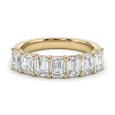 Seven Stone Classic Basket Emerald Ring - 2 ctw