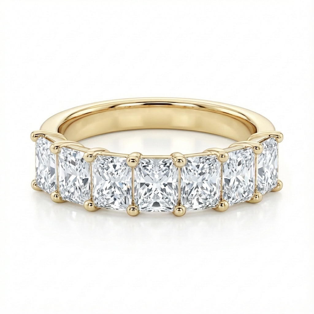 Seven Stone Classic Basket Set Radiant Lab Grown Diamond Ring (1- 3 ct. tw.)