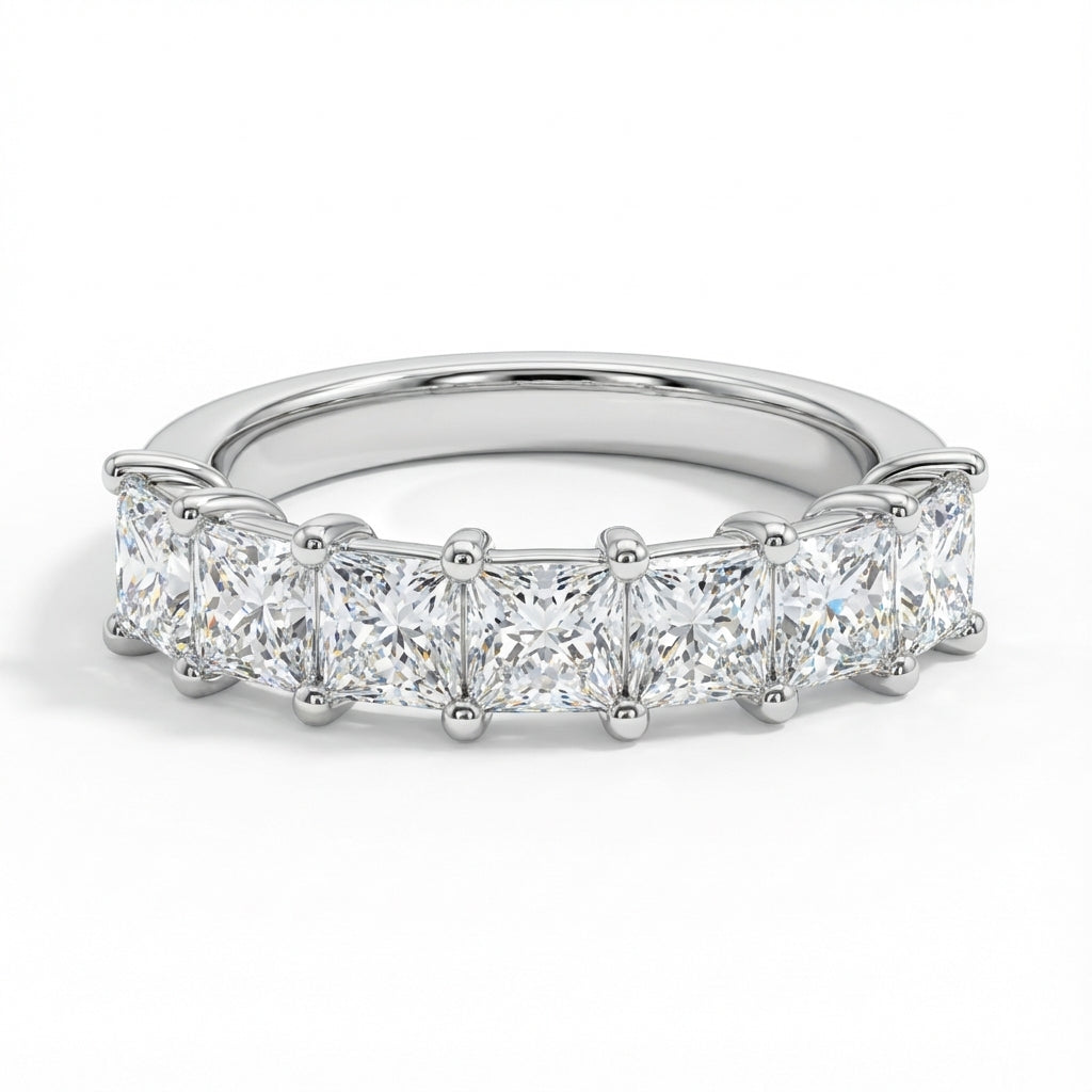 Seven Stone Classic Basket Set Princess Lab Grown Diamond Ring (1 - 3 ct. tw.)