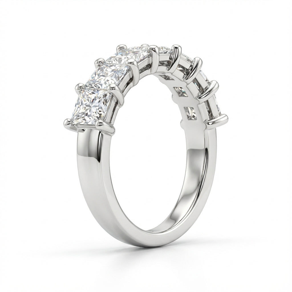 Seven Stone Classic Basket Set Princess Lab Grown Diamond Ring (1 - 3 ct. tw.)