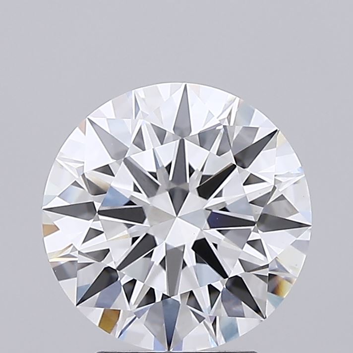 A brilliant round cut diamond isolated on a grey background.