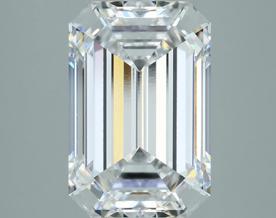 3.01 A clear, octagonal-cut diamond with sharp facets reflects light, showcasing its brilliance against a light grey background.