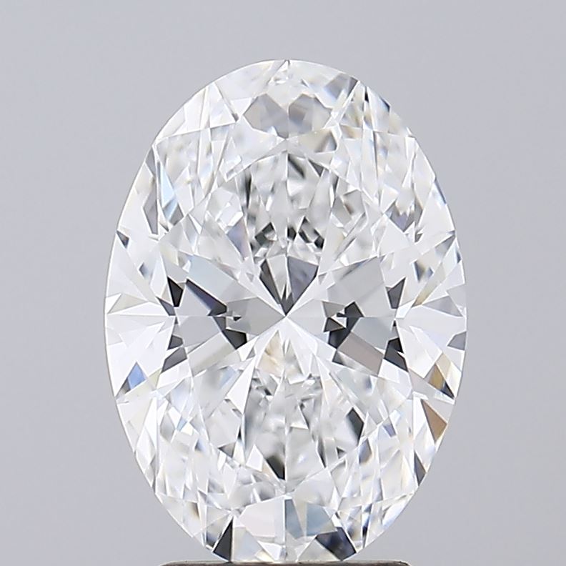 3.05 Elegant oval-cut diamond with intricate facets, radiating brilliance against a neutral background.
