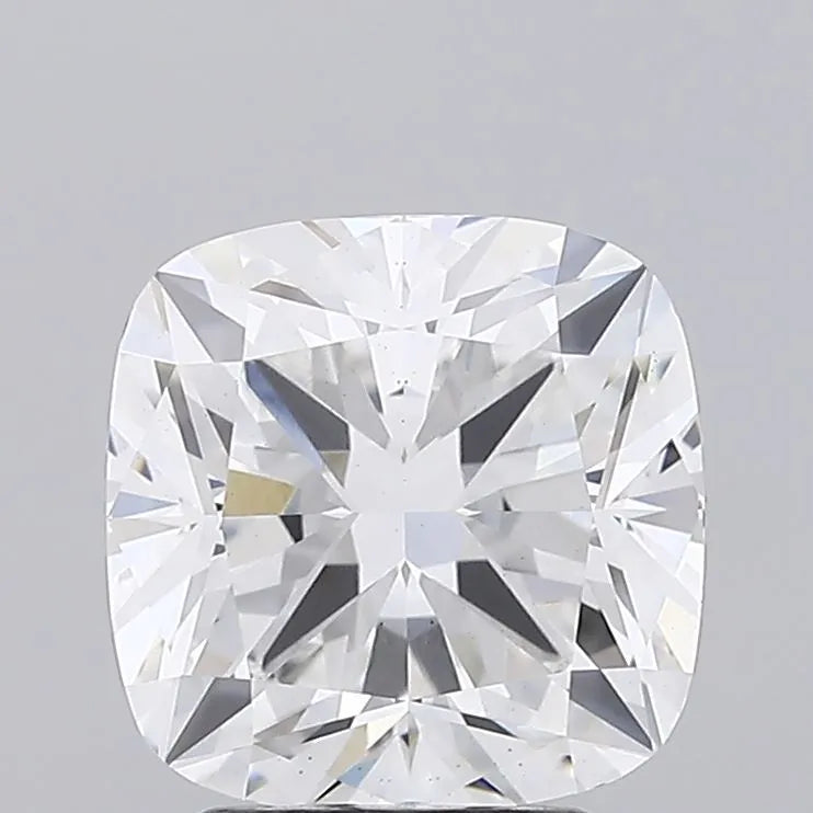 3.07 Sparkling pear shaped diamond with multiple facets on a grey background.