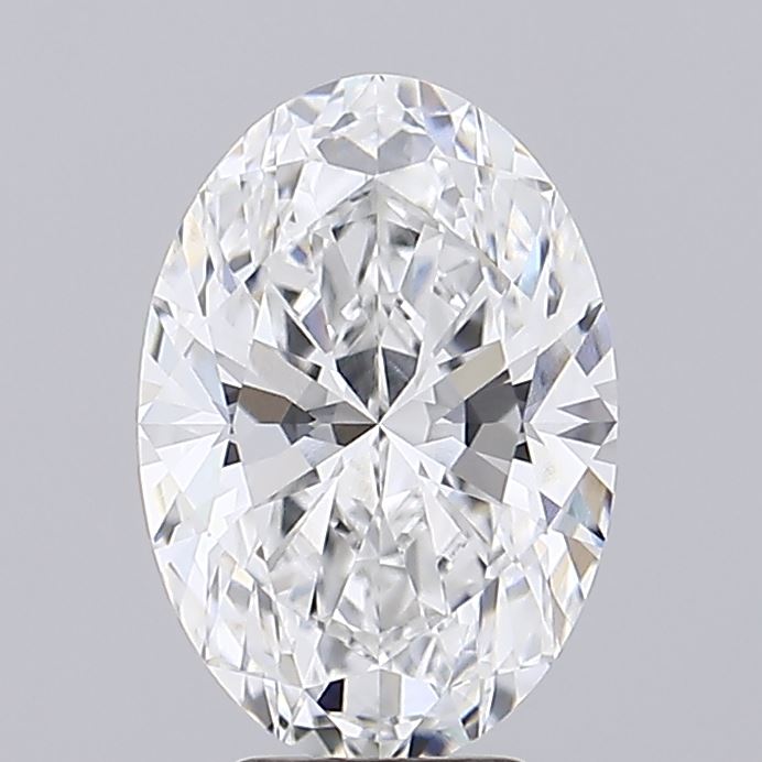 3.08 Close-up of a brilliant oval diamond showcasing exceptional clarity and cut