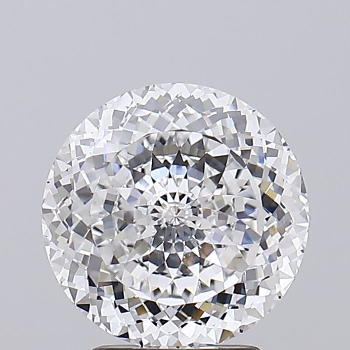 3.08 A round brilliant cut diamond with intricate facets reflecting light against a neutral background.