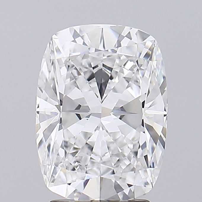 3.09 A radiant cut diamond with multiple facets showcased against a grey background.