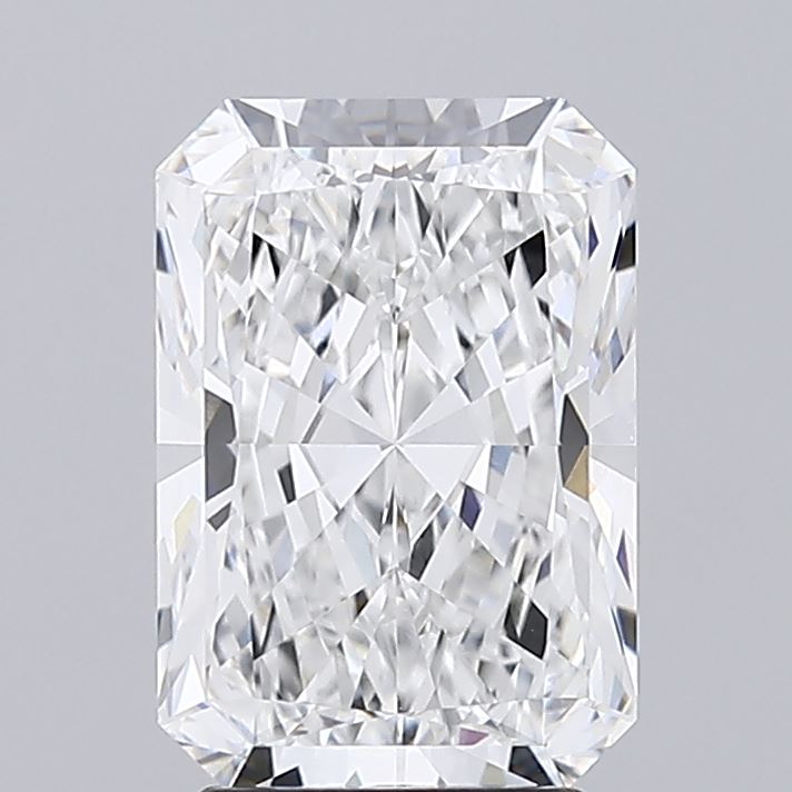 3.09 A radiant cut diamond against a gray background.