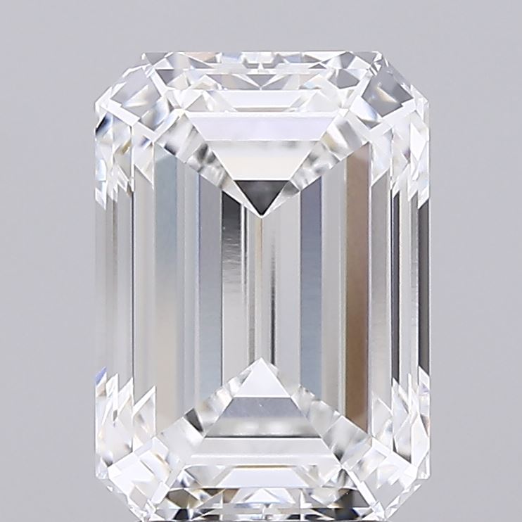 3.35 Emerald-cut diamond with step cuts and triangular facets.