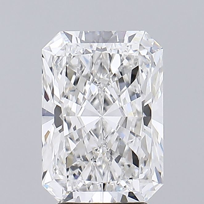 3.50 A radiant cut diamond with sparkling facets against a grey background.