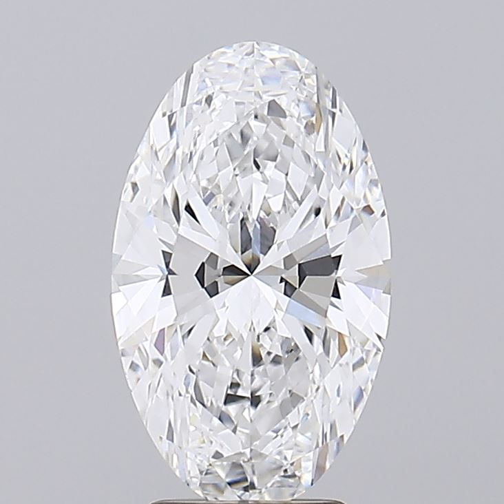 3.59 Elegant oval diamond with precise cuts and facets, radiating brilliance against a neutral background.