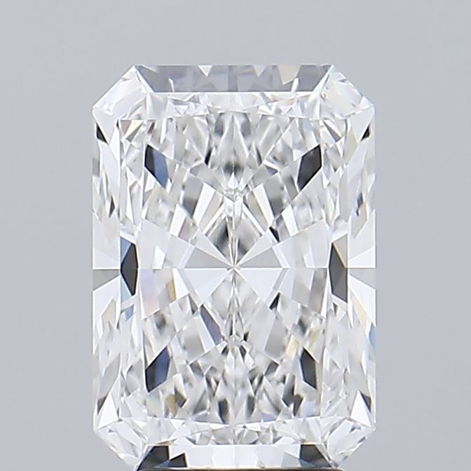 3.76 A close-up of a radiant cut diamond against a grey background.