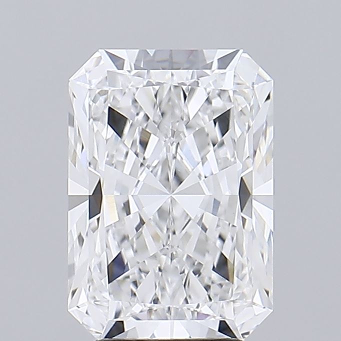 3.92 A close up of a radiant cut diamond against a grey background.