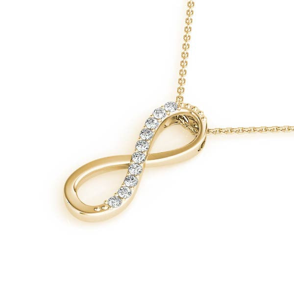 Vertical Infinity Pendant | 0.10 ct Total Weight | 14K Gold